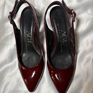 AGL Burgundy Slingback Heels
